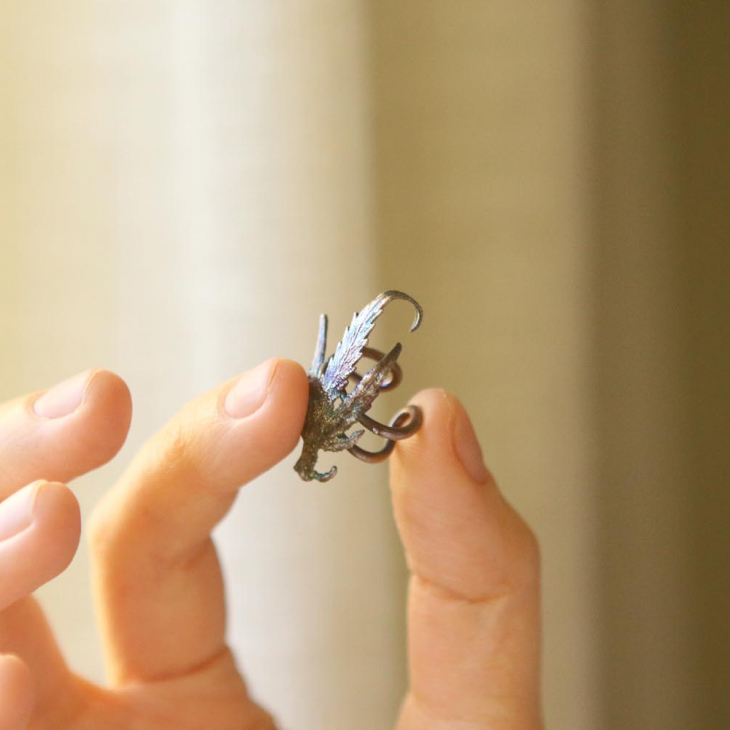 Cuff in silver,Cannabis, фото 2